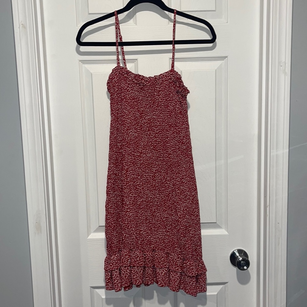 Red&White Floral Tight Dress
